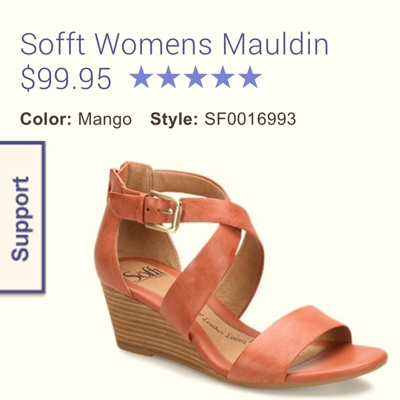 SOFFT Italian Leather Mauldin Mango Strappy Wedge • EUC • size 7 - Picture 2 of 12